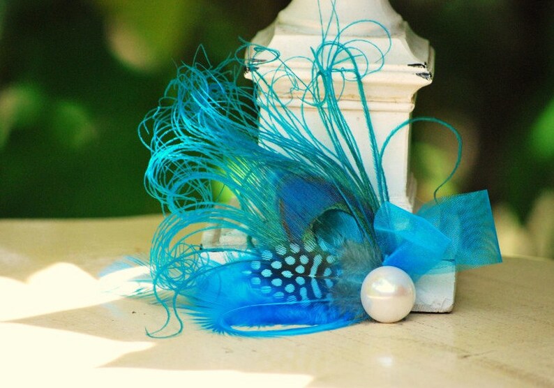 Something Blue Shoe Clips Turquoise Peacock Feather Ivory Etsy
