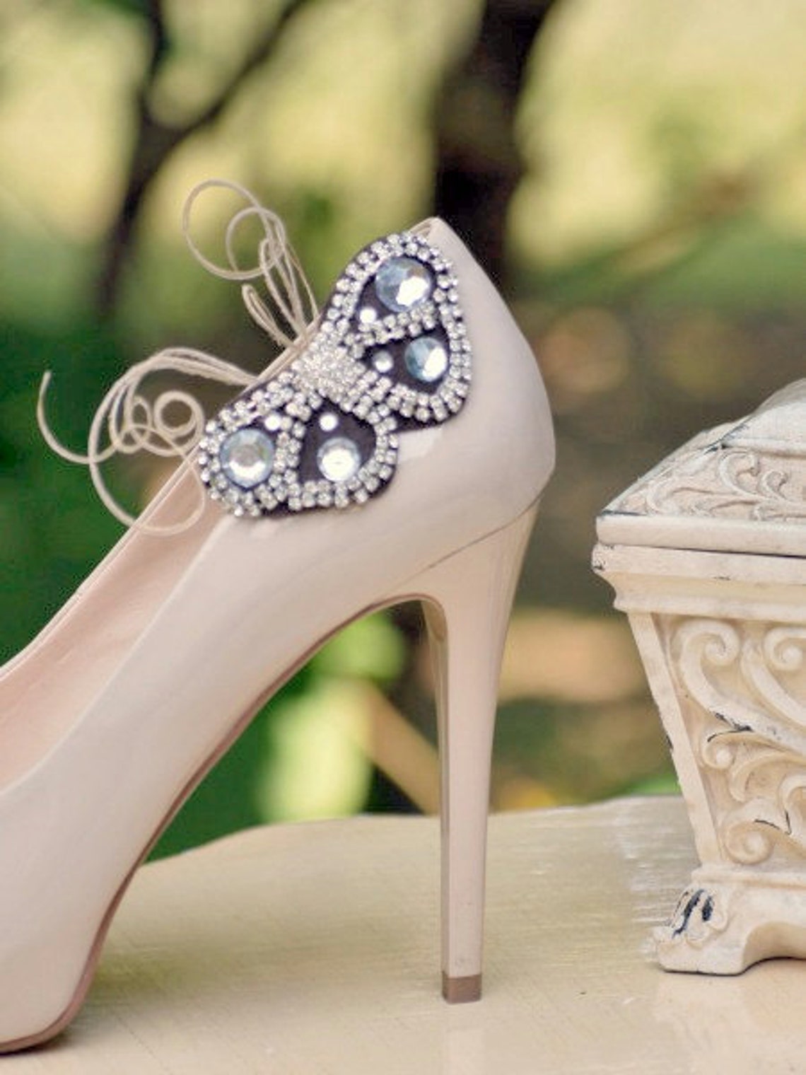 Butterfly Shoe Clips Brown / Ivory / White Handmade Stylish Etsy