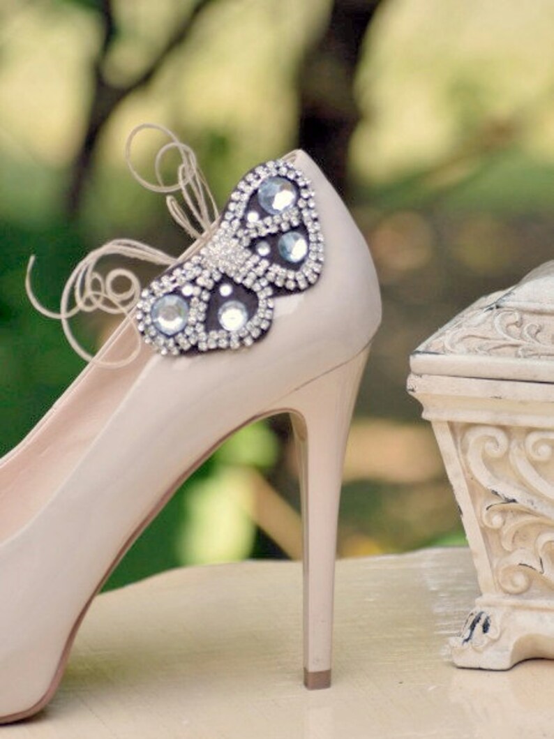 Butterfly Shoe Clips Brown / Ivory / White Handmade Stylish Etsy