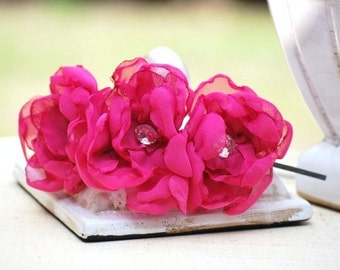 Fuchsia Flowers Headband. M2M Persnickety / Matilda Jane Fashion, Hot Pink Bride Bridal Party Bridesmaid. Couture Garden Garland