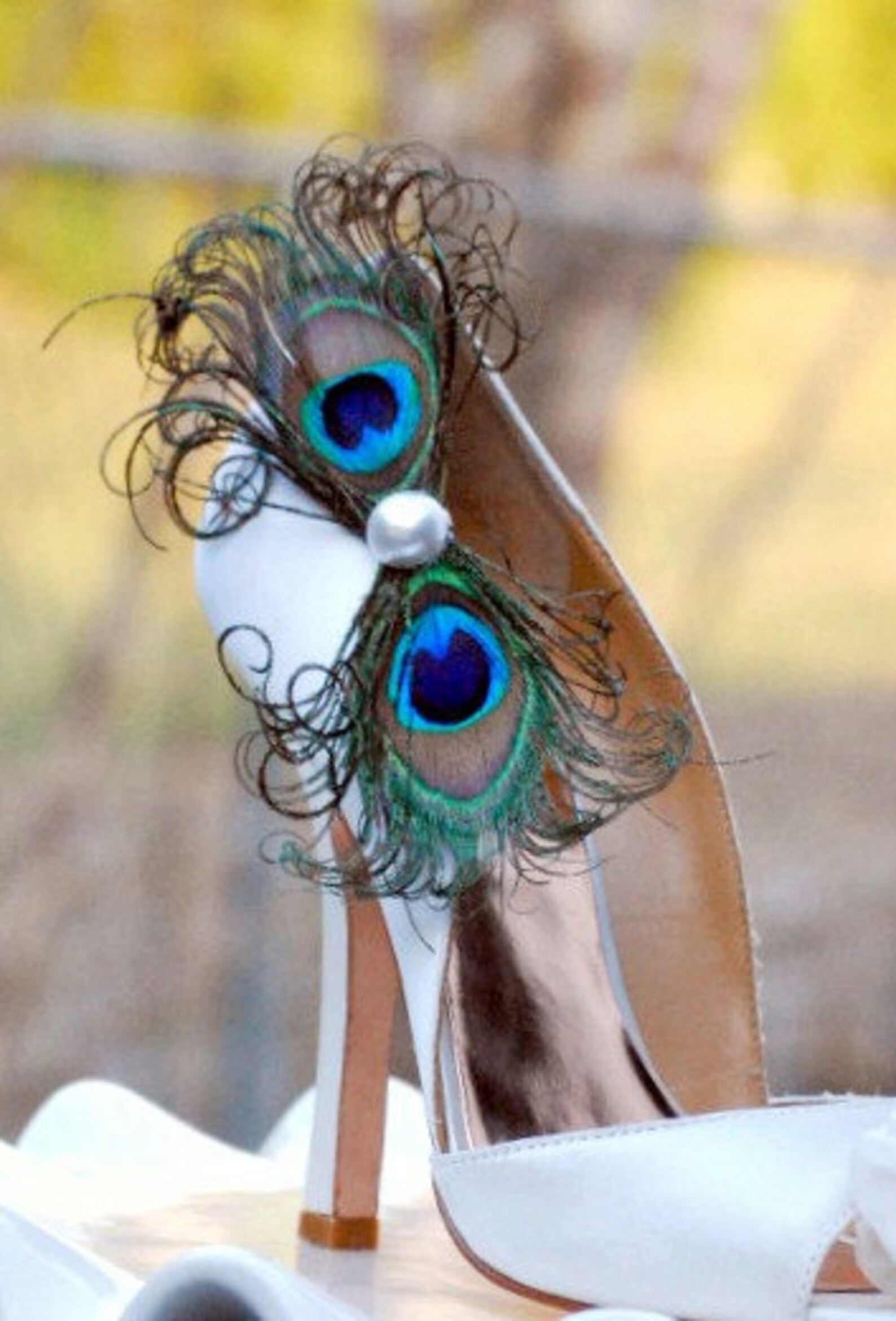 Shoe Clips Peacock Feather Bow. Bride Bridal Bridesmaid Etsy