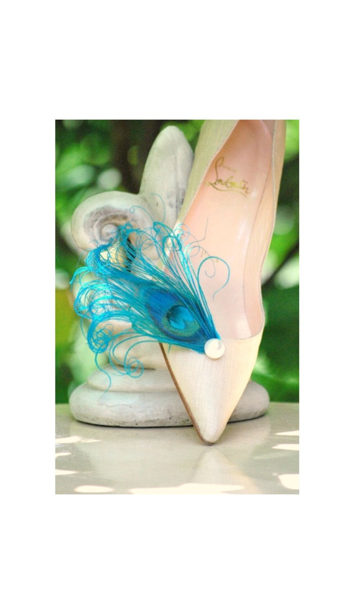 Something Blue Shoe Clips. Turquoise Peacock & Rhinestone Gem Etsy