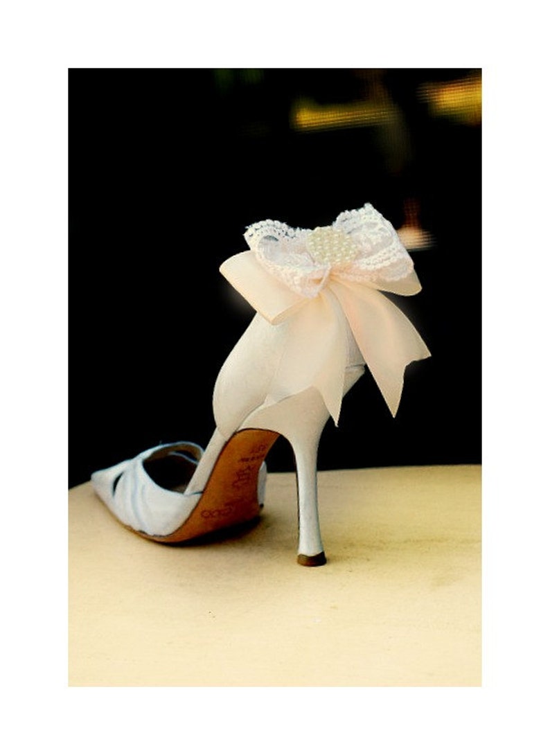 Wedding Burlap Bow Shoe Clips. Vintage Ivory Lace Shoe Clips. Etsy