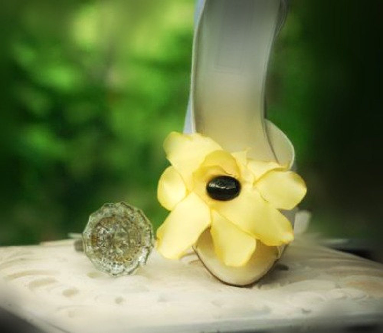 Yellow Flower Shoe Clips. Big Luxurious Black White Ivory Blue Etsy