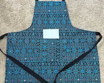 Palestinian Tatreez Apron | Palestinian Henna Apron | Palestinian Tatreez Henna Apron| 34in Long