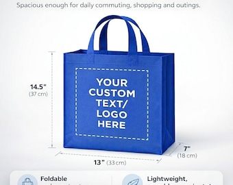 Customize Reusable Nonwoven Tote Bag (in 5 color) - 14.5'' x 13'' x 7''