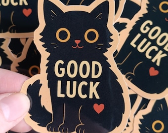 pegatina de gato negro, pegatina adorable, pegatina de gato para ordenador, pegatina para portátil, pegatina para botella de agua, pegatina para amantes de las mascotas, pegatinas de vinilo, pegatina de gato