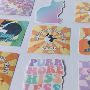 Cat sticker, cute sticker, cat stickers, computer sticker cat, laptop sticker, water bottle sticker, mini stickers, vinyl stickers