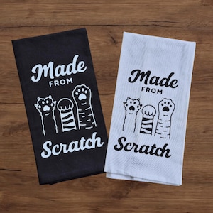 Cat Themed Kitchen Towels – Cute Cat Lover Tea Towels – Funny Cat Kitchen Decor – Gift for Cat Mom or Cat Dad – Housewarming Gift