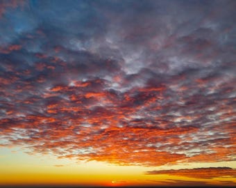 Sunset Sky Fine Art Print – Blue and Pink Clouds Photography