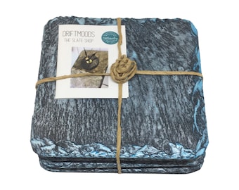 Ocean wave slate coasters (Set of x4)