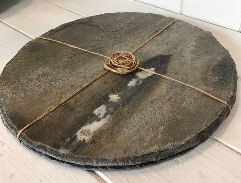 Cornish slate placemats round Set of x2 Etsy