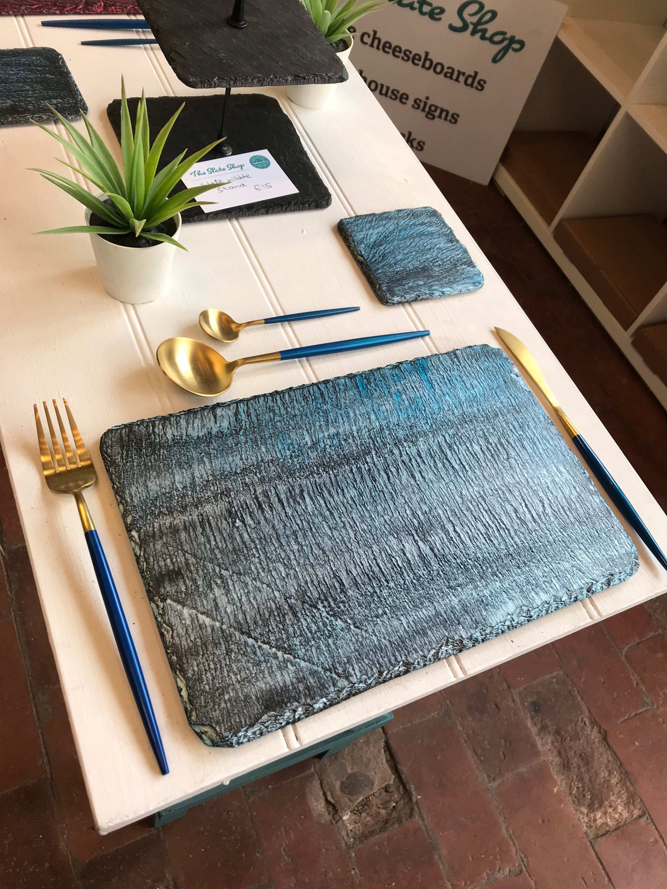 Slate Tableware Set. X8 Placemats 20x30 Cms. X8 Coasters 10x10 Etsy UK