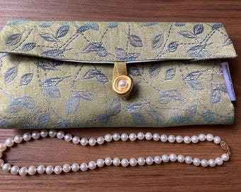 Sage Green Floral  Travel Jewelry Organizer Jewelry Storage Travel Jewelry Roll Unique Gift