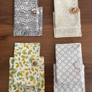 Cotton Neutral Tea Bag Wallet and Coaster Set, Tea Bag Organizer, Travel Tea Bag Wallet, Teacher Appreciation Gifts