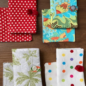 Cotton Tea Bag Wallet and Coaster Set: Travel Tea Organizer