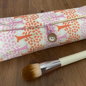 Cotton Trees Makeup Brush Roll, Travel Makeup Brush Bag, Unique Gifts, Brush Organizer, Gift for women