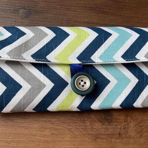 Chevron Cotton Travel Jewelry Organizer Jewelry Storage Travel Jewelry Roll Unique Gift