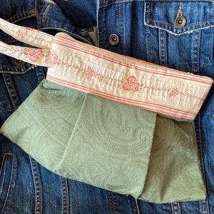 Bolso de mano floral verde clásico Regalo del día de la madre
