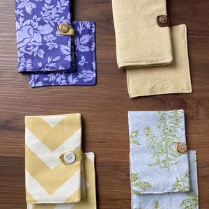 Juego de cartera y posavasos de algodón para bolsitas de té, organizador de bolsitas de té, cartera de viaje para bolsitas de té, regalo para profesores