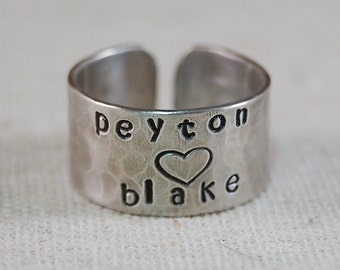 Name Ring Mothers Ring Gift Ideas for Girlfriend Gift Ideas for Her Hand Stamped Ring Personalized Name Ring Custom Name Ring