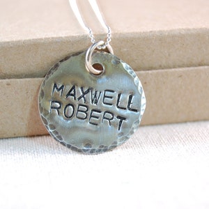 Personalized Necklace, Mothers Necklace, Sterling Silver, Personalized Pendant image 1