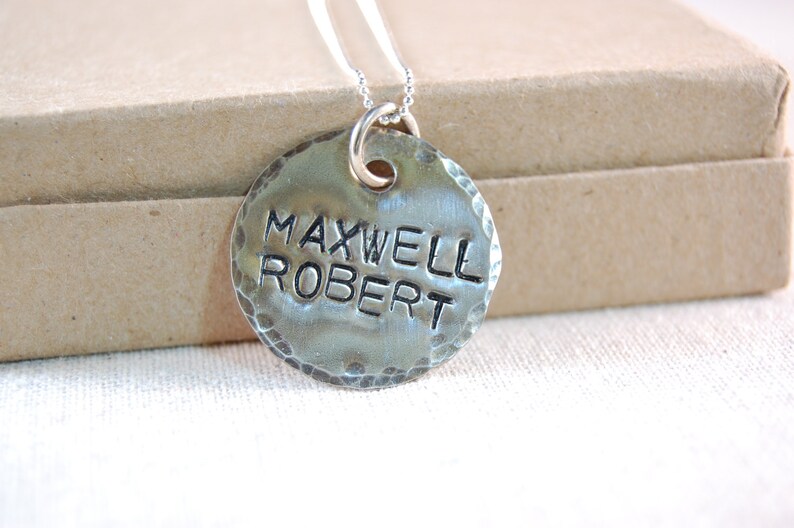 Personalized Necklace, Mothers Necklace, Sterling Silver, Personalized Pendant image 1