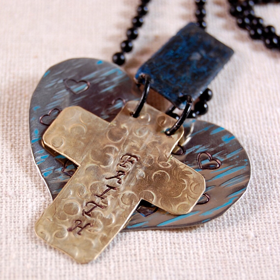 Hope Faith Love Necklace Inspiration Necklace Word Necklace Etsy