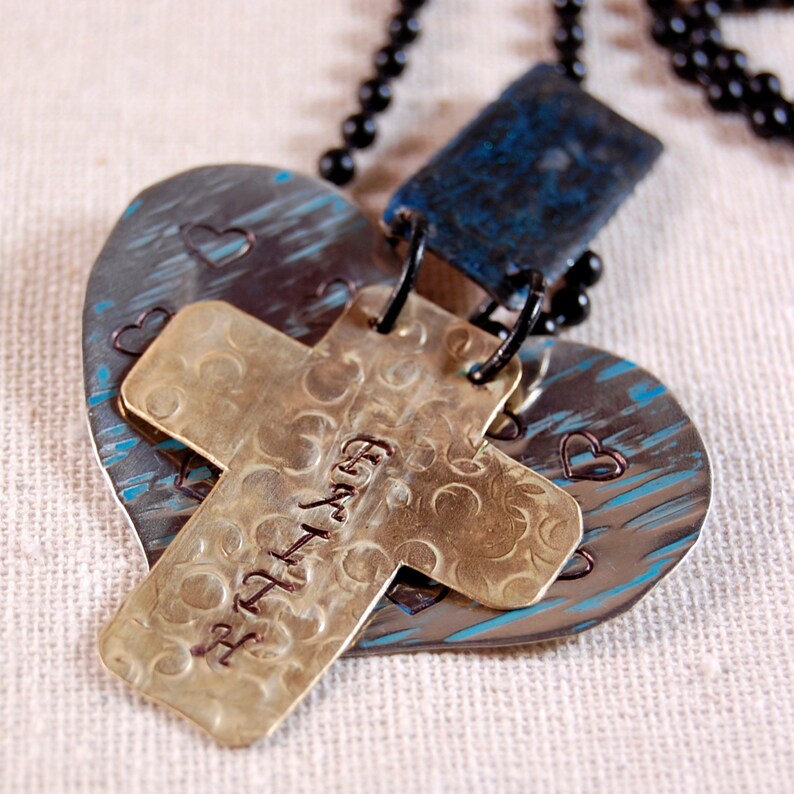 Hope Faith Love Necklace Inspiration Necklace Word Necklace Etsy