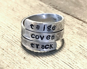 Personalized Three Name Ring for Mothers day. Gift for Mom