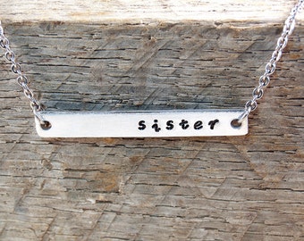 Bridesmaid Custom Necklace, Bridesmaid Personalized Necklace, Personalized Bar Necklace, Personalized Name Bar Necklace,