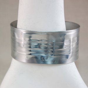 Aluminum Cuff Bracelet - Wide Cuff - Metal Cuff Bracelet - Music Notes Pattern - Textured Cuff Bracelet