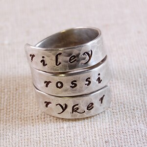 Triple Wrap Family Name Ring | Wrap Ring With Name | Custom Name Ring | Personalized Rings | Custom Ring | Family Keepsake | Sterling Silver