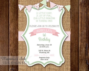 burlap invitations etsy