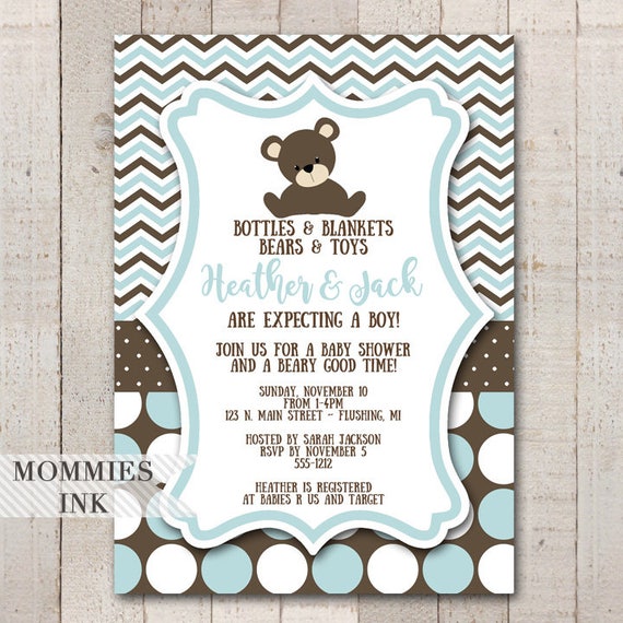 Teddy Bear Baby Shower Invitation Teddy Bear Invitation It S A Boy