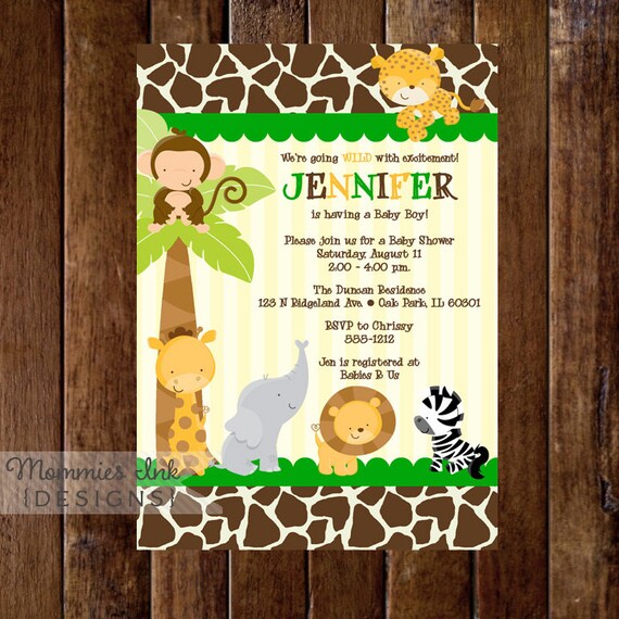 Baby Shower Invitation, Safari Baby Shower Invitation, Safari Invite, Jungle Invite, Safari Party, Safari Invitation, Safari Birthday Party Il_570xn