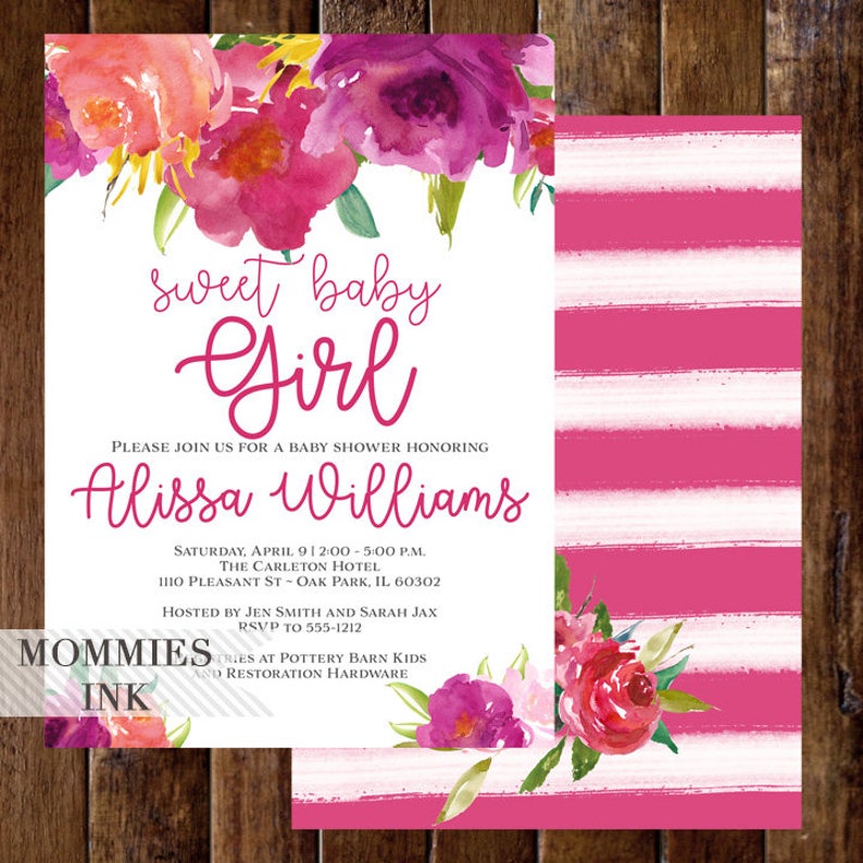 sweet baby girl invitations