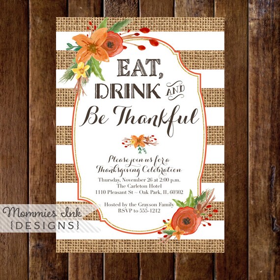 Thanksgiving Potluck Invitation Free 9