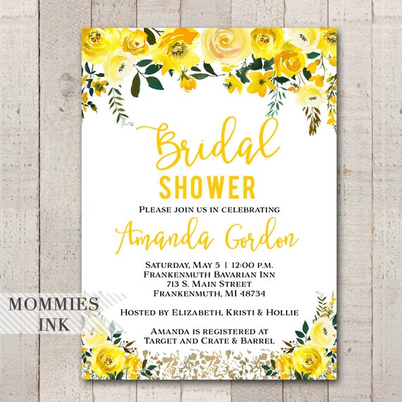 Yellow Wedding Shower Invitations 4