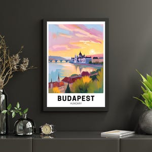 Travel Poster, Budapest Hungary Print, Wall Art, Poster Budapest, Home Decor Artwork, Poster, Gift, Digital Illustration, Artwork