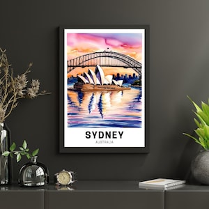 Poster Sydney, Sydney Australien Print, Wandkunst, Reiseposter, Home Dekor Kunstwerk, Poster, Geschenk, Digitale Illustration, Kunstwerk