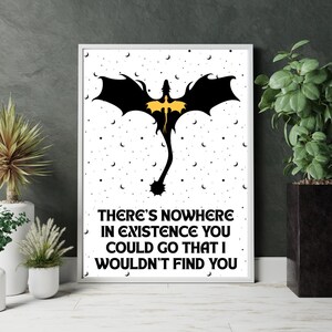Book Quote Print, Forth Wing Quote, Quote Poster Nowhere in existence, Wall Art, Book Lover Poster, Digital Illustration