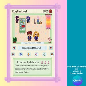 カスタム スターデュー バレー カップル イースター エッグ フェスティバル カード - パーソナライズされたカップル ギフト - 記念日 - 彼と彼女へのギフト - ボーイフレンドとガールフレンド