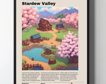 Stardew Valley Poster, Video Game Poster, Minimalist Game Print, Gaming Room Poster, Gamer Gift, Gaming Print Poster, Gaming Wall Art