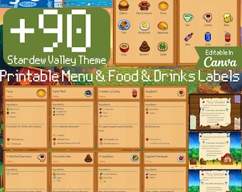 Custom Stardew Valley Party Decorations - Instant Downloads - Anniversary - Gift for Him Her-Gift Boyfriend Girlfriend Canva