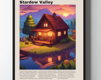 Stardew Valley Poster, Video Game Poster, Minimalist Game Print, Gaming Room Poster, Gamer Gift, Gaming Print Poster, Gaming Wall Art