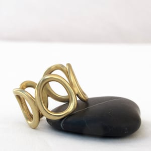 Gold band ring, 18K Solid gold links ring, sz 6.0 - Statement Ring - High End Jewelry - Handmade Gold Jewelry