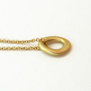Organic Gold Link Pendant, 18K gold minimalist pendant necklace, Handmade Fine Jewelry - Zen Nature Collection