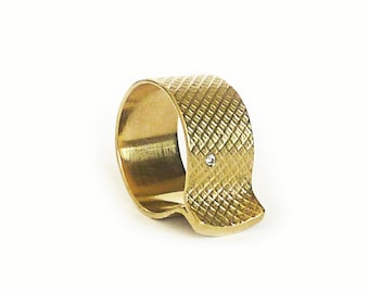 18K Gold Pinkie Ring, gold band ring, diamond ring- Handmade Fine Jewelry