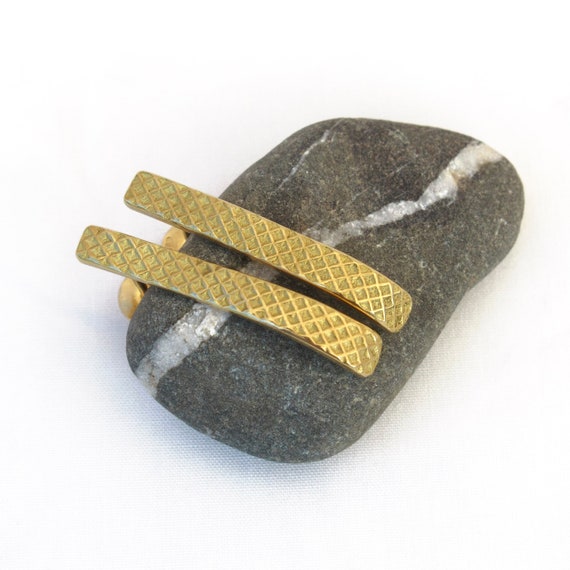 18K gold earrings, Gold Bar Earrings, Yellow Gold earrings - Minimalist Jewelry